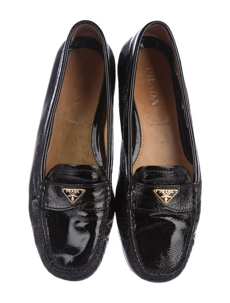 prada leather loafer|prada patent leather loafers women's.